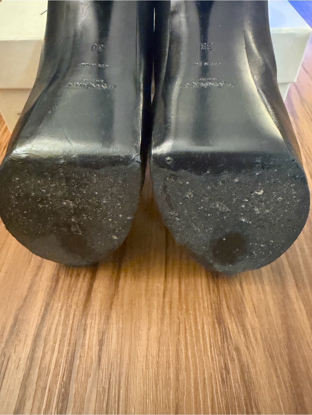YSL Saint Laurent Black Tribtoo Leather Cap Toe Platform Stiletto Pumps - Picture 7 of 10